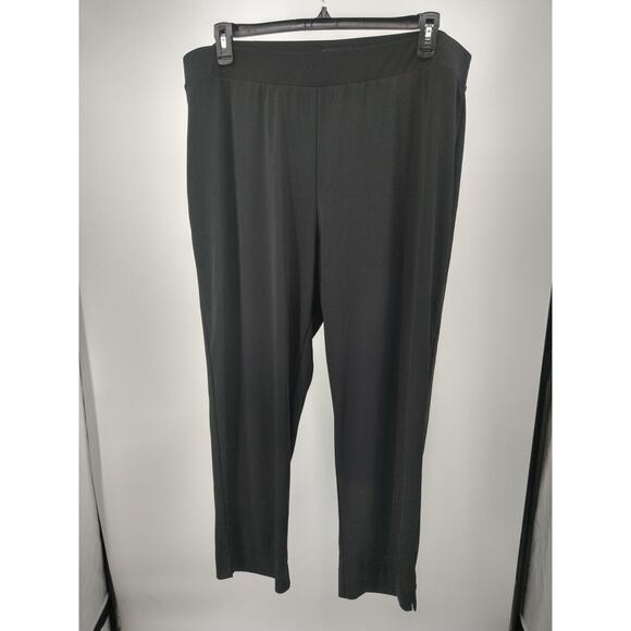 Talbots Pants Plus 3X Knit Jersey Pull On Ankle Elastic Waist High‎ Rise Black - Picture 1 of 7